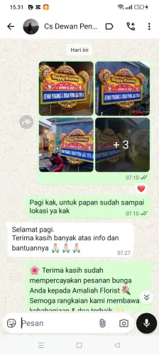 Testimonial Papan Bunga Pernikahan sunter