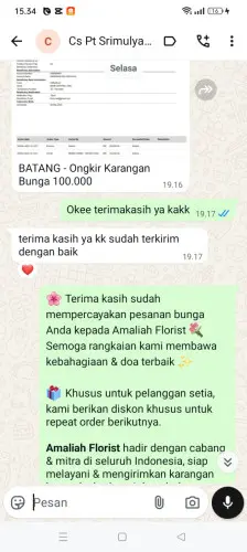 Testimonial Papan Bunga sunter