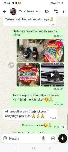 Testimonial Papan Bunga sunter